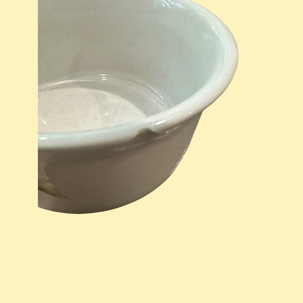 Vintage Floral Berry Ceramic Ramekin Set Scalloped Edge Souffle Bowls White 2pc